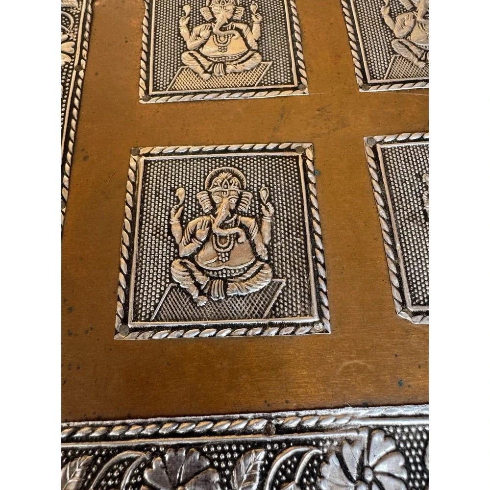 VTG Diwali Tin Metal/Copper Decorative Trinket Box, Dry Fruit‎ Box, Jewelry box